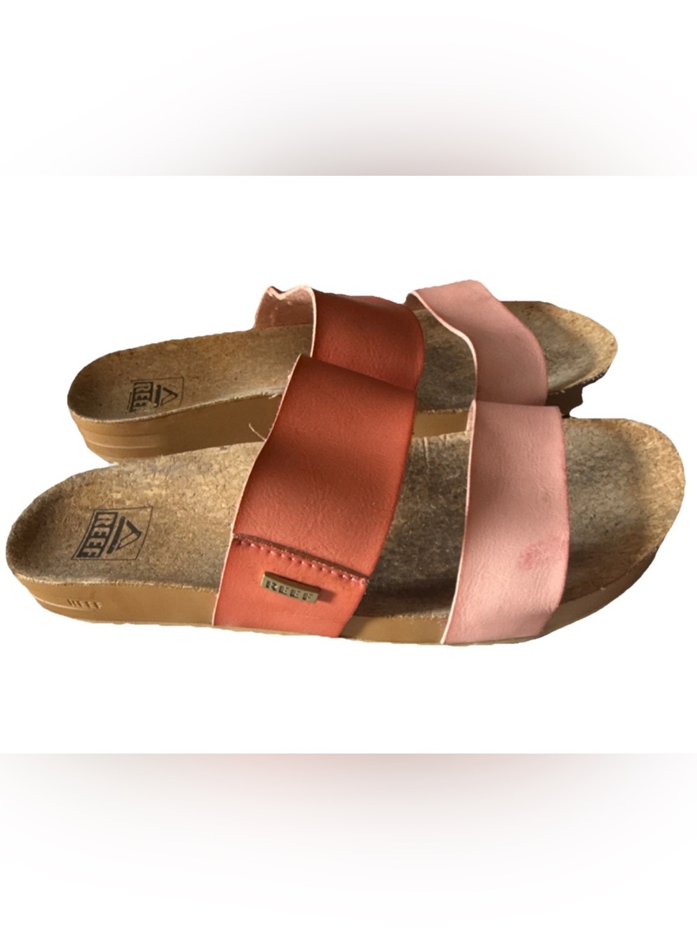 Reef Woman’s Cushioned Vista Dual-Strap Slides Cameo Rose in Duo Sz 7 - Picture 4 of 13